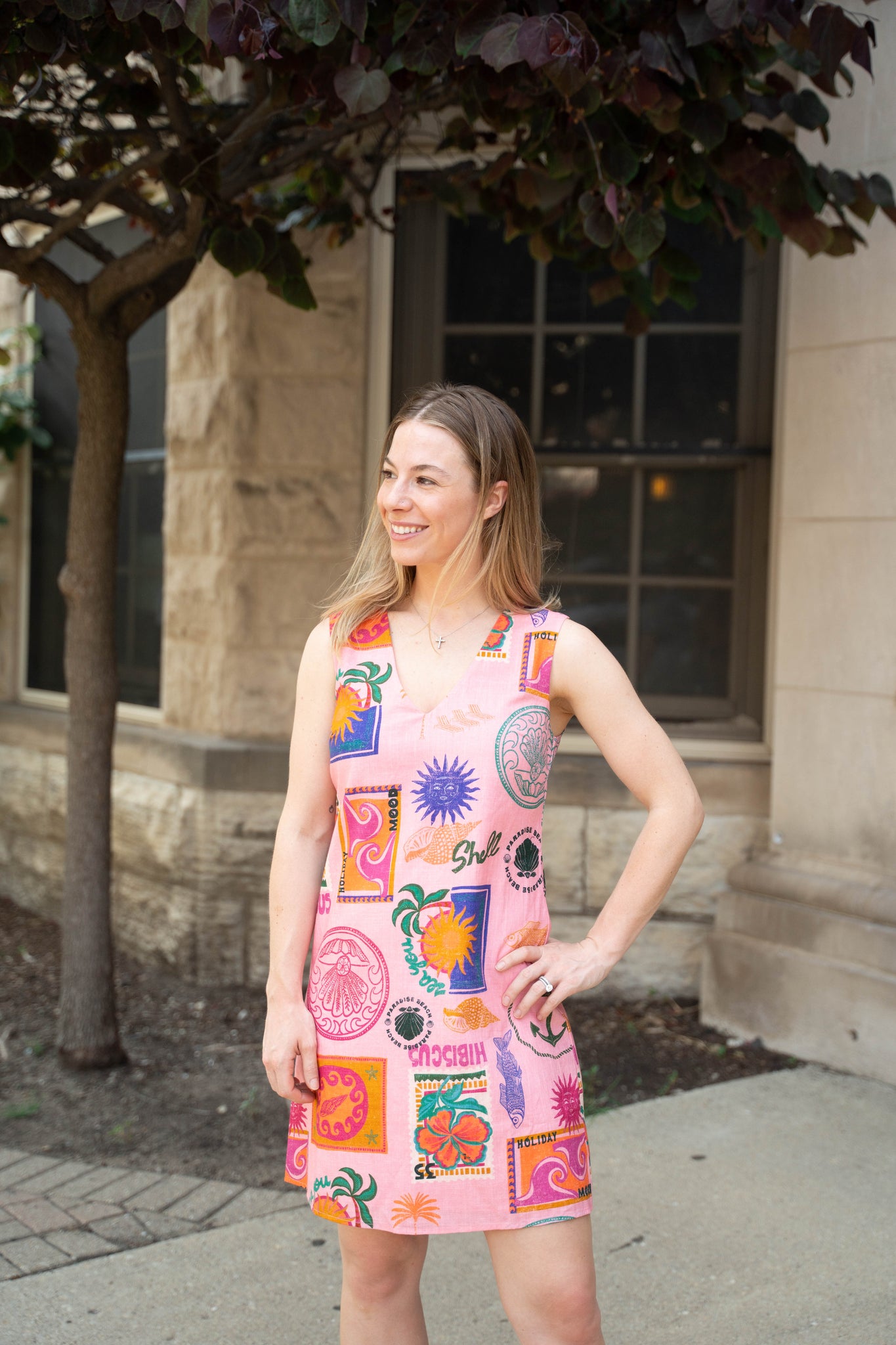 Anna Cate Kaylor Dress - Coral Conversation