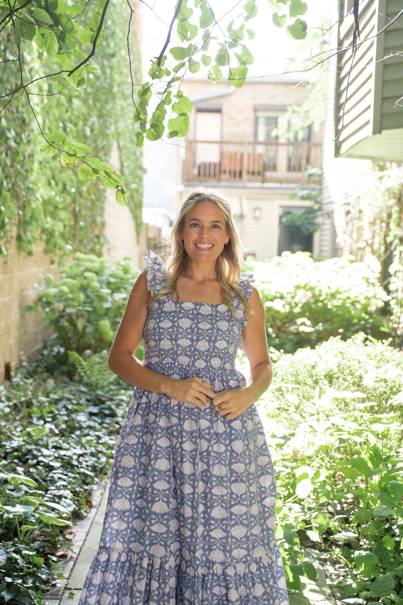 Marea Sasco Dress - Blue Indigo Lotus