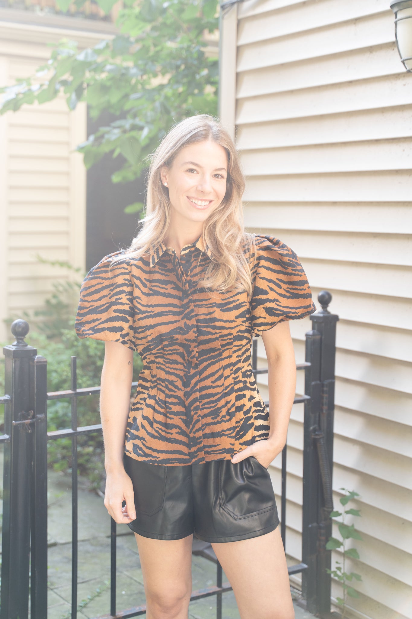 Emily McCarthy Britt Top - Tiger Jacquard