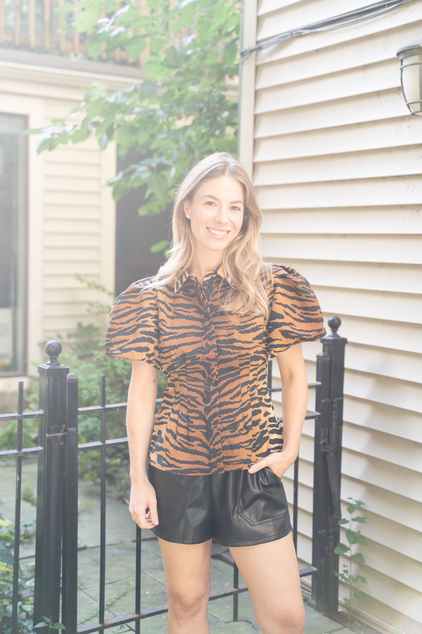 Emily McCarthy Britt Top - Tiger Jacquard