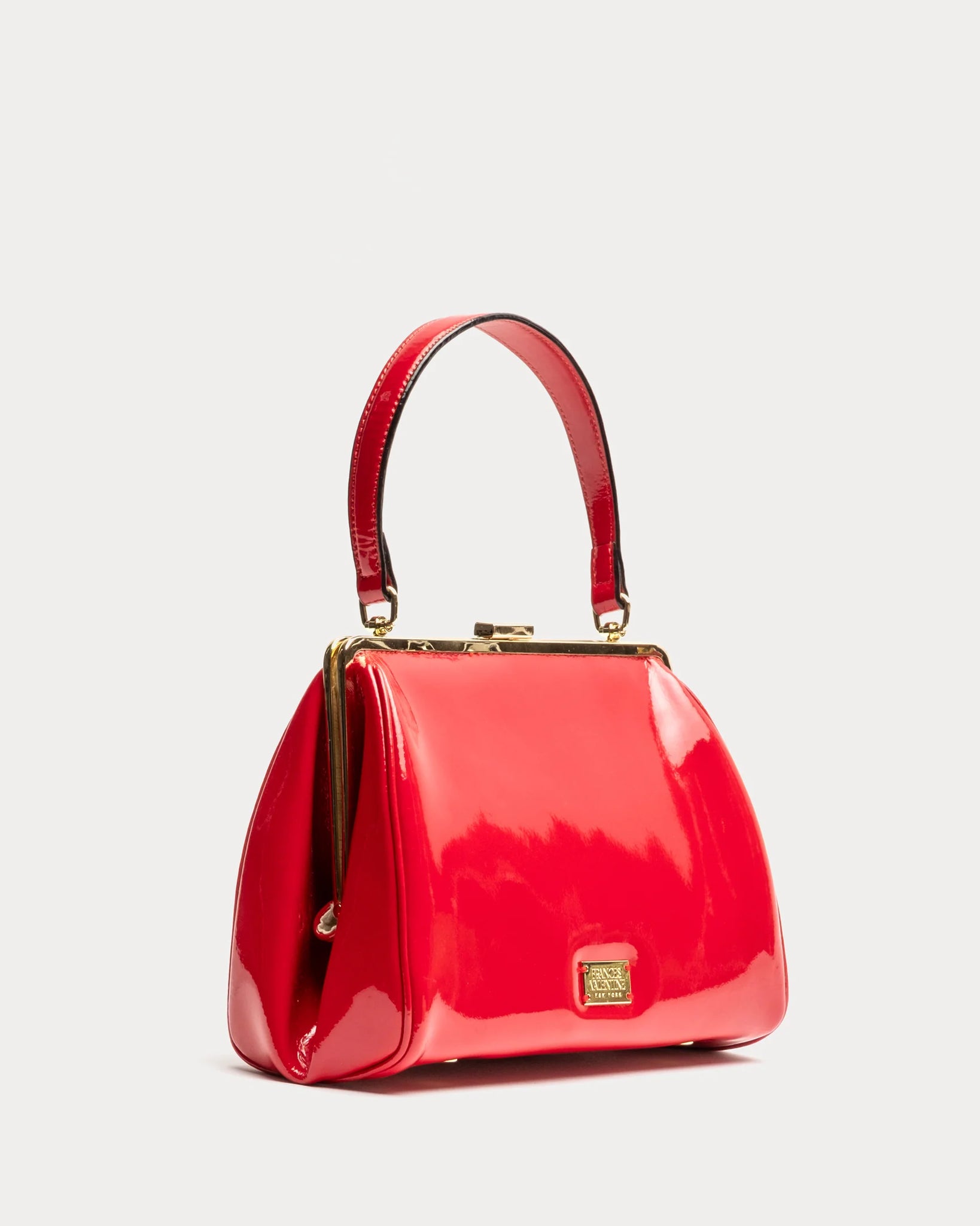 Frances Valentine Frame Bag Soft Patent Leather - Red