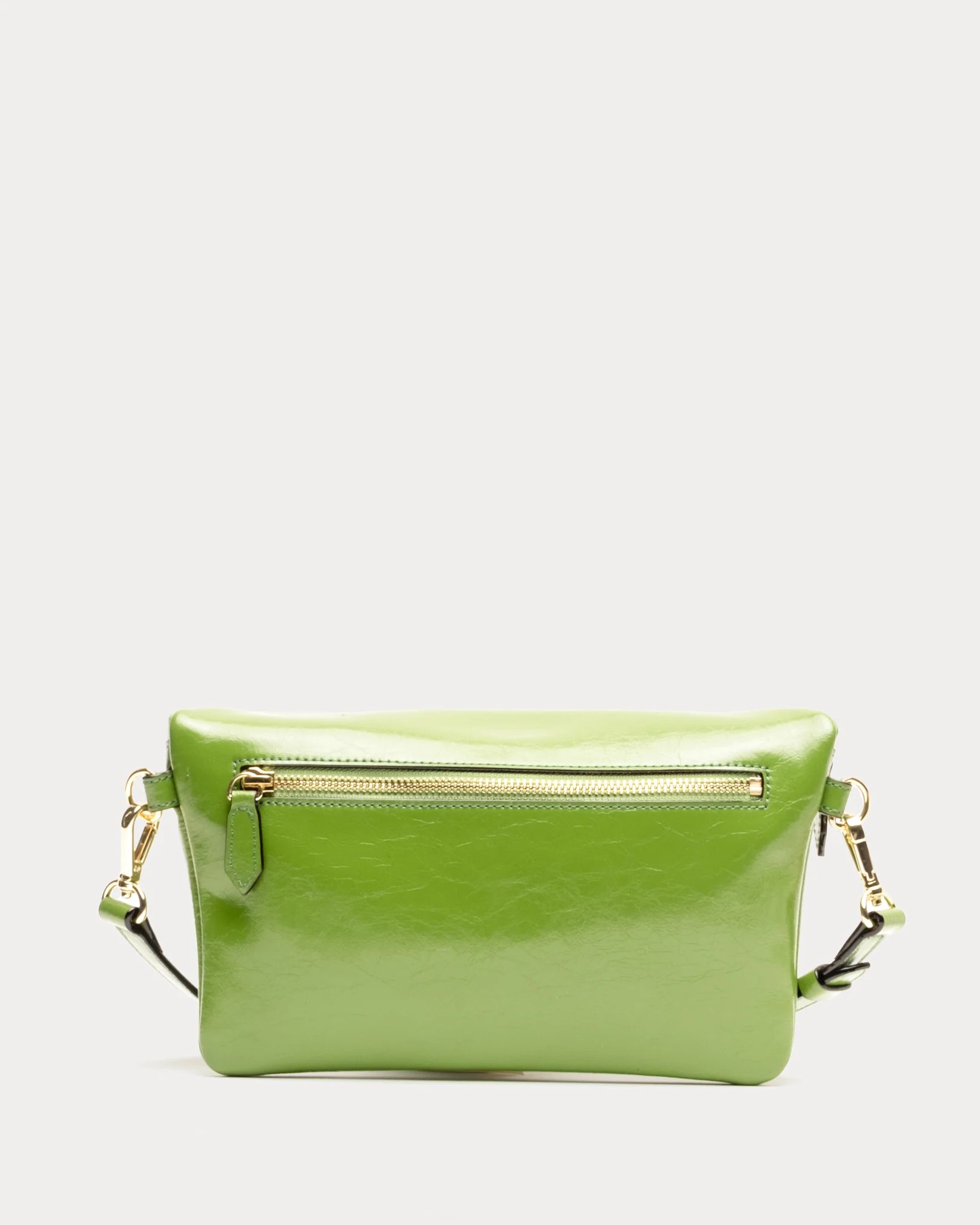 Frances Valentine Billie Sling Crossbody Bag Crinkled Leather - Green