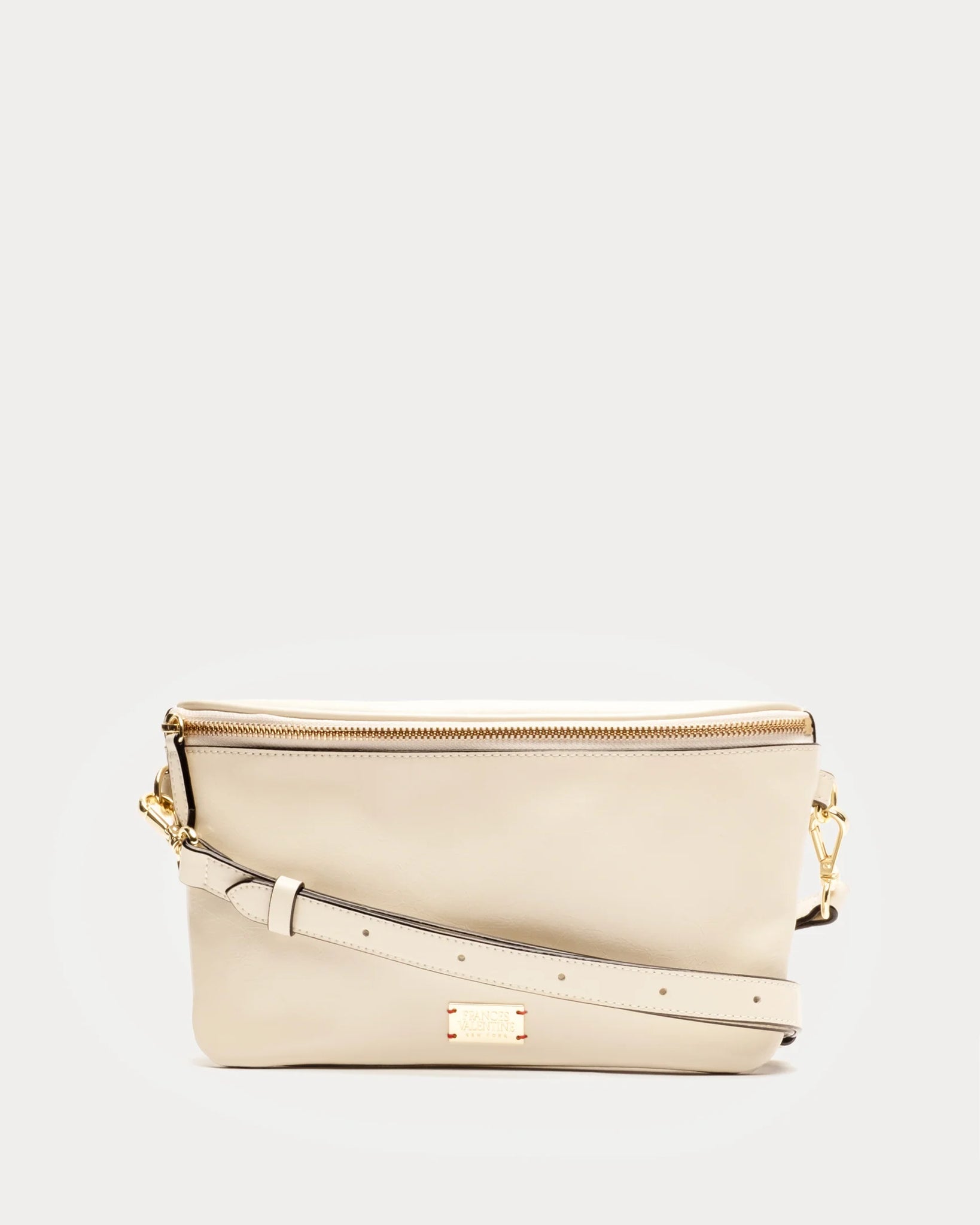 Frances Valentine Billie Sling Crossbody Bag Crinkled Leather - Oyster