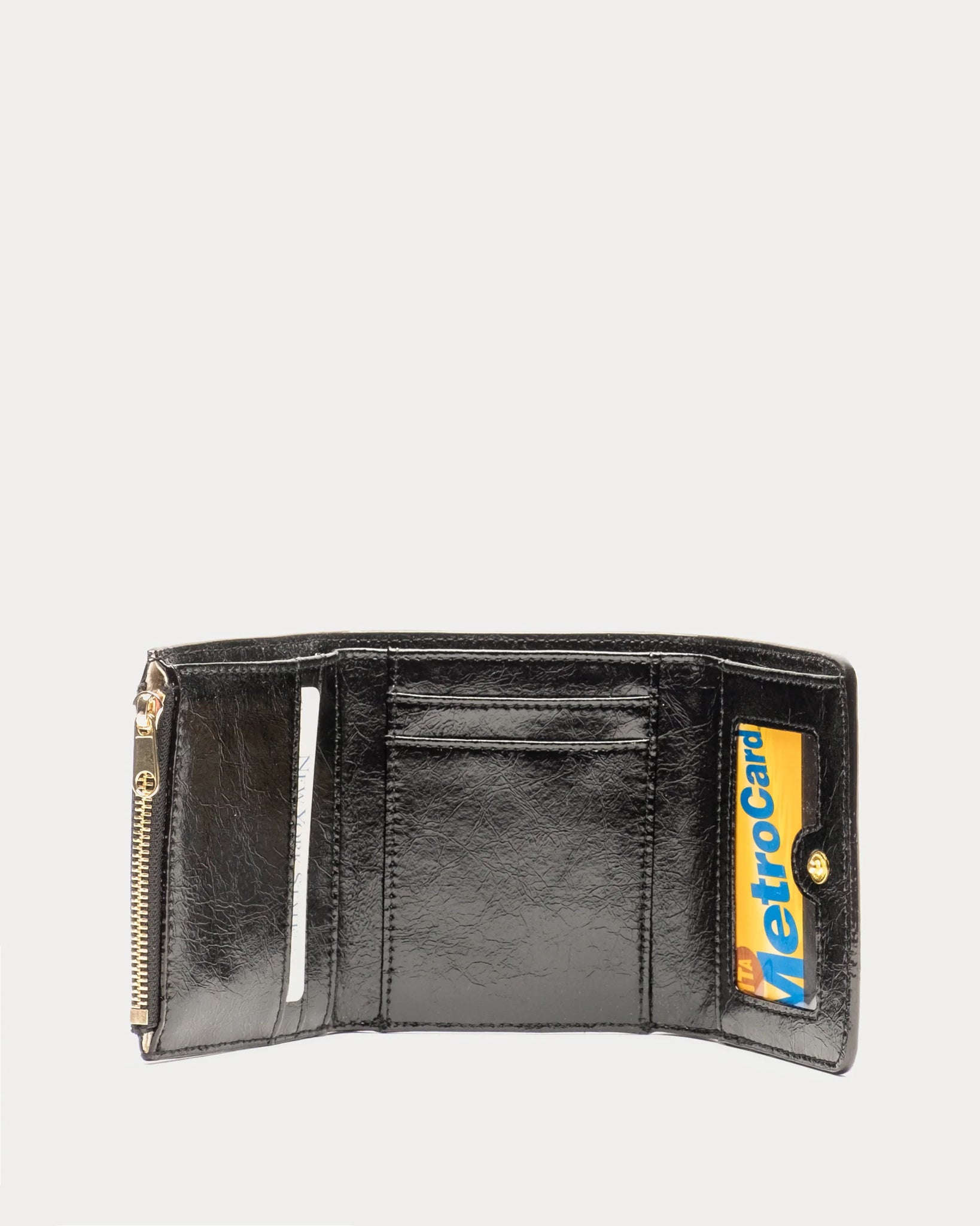 Frances Valentine Perfect Wallet Crinkled Leather - Black