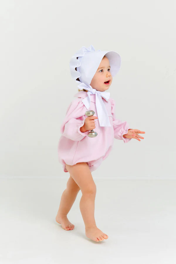 The Beaufort Bonnet Company Long Sleeve Britt Bubble - Sandpearl Pink Herringbone