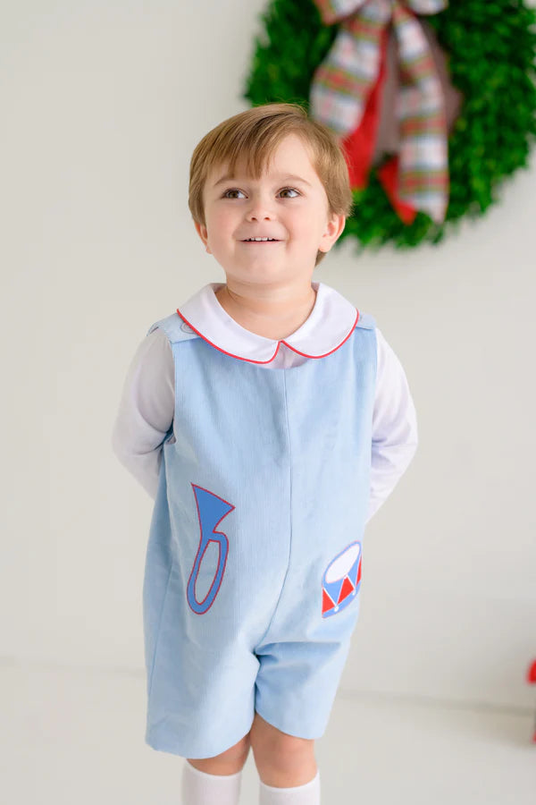 The Beaufort Bonnet Company Peter Pan Onesie - Worth Ave White/Richmond Red