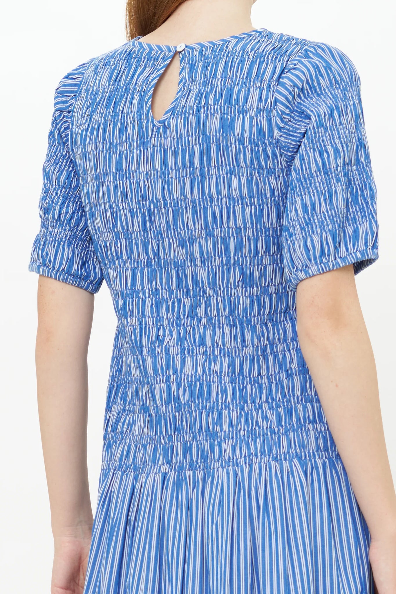 Oliphant Smocked Drop Waist Maxi Dress - Devon Blue