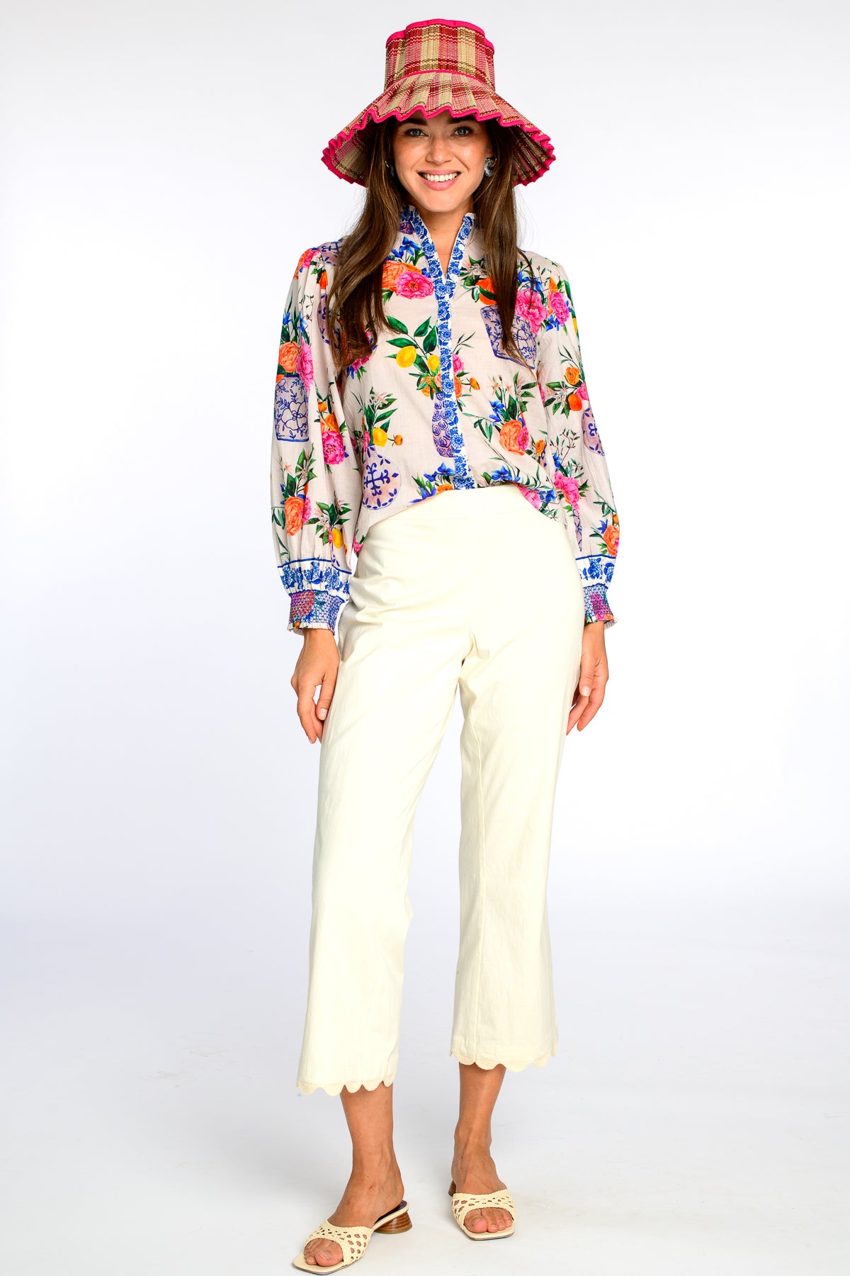 Elizabeth James The Label Emily Top - Ivory Ginger Jars