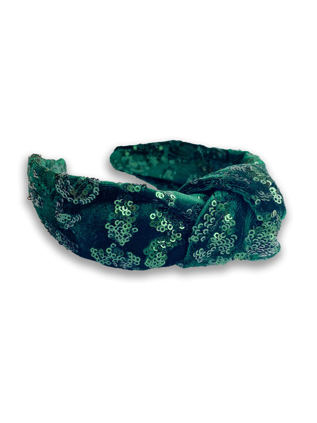Emily McCarthy Headband - Green Sequin Cheetah