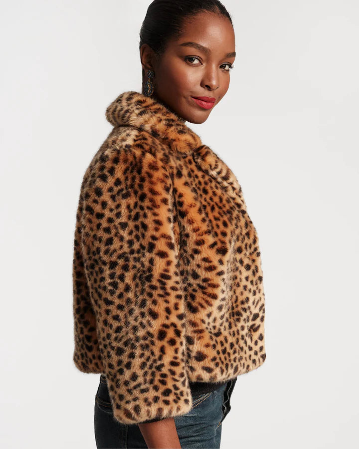 Frances Valentine Erika Jacket Leopard Faux Fur