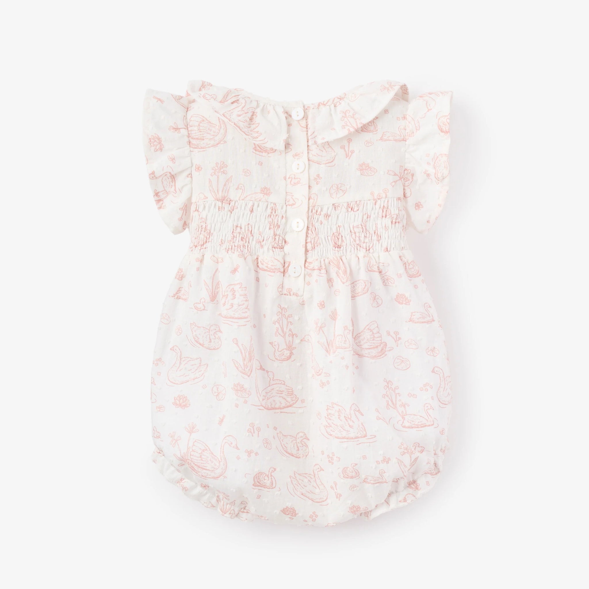 Elegant Baby Swan Toile Swiss Dot Bubble