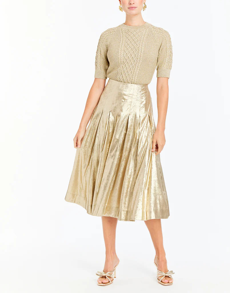 Mestiza Seville Midi Skirt - Champagne Metallic