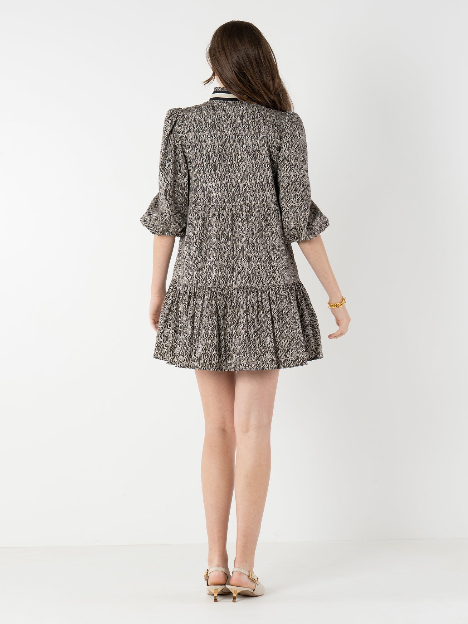 Emily McCarthy Sadie Dress - Black Tonal Monogram