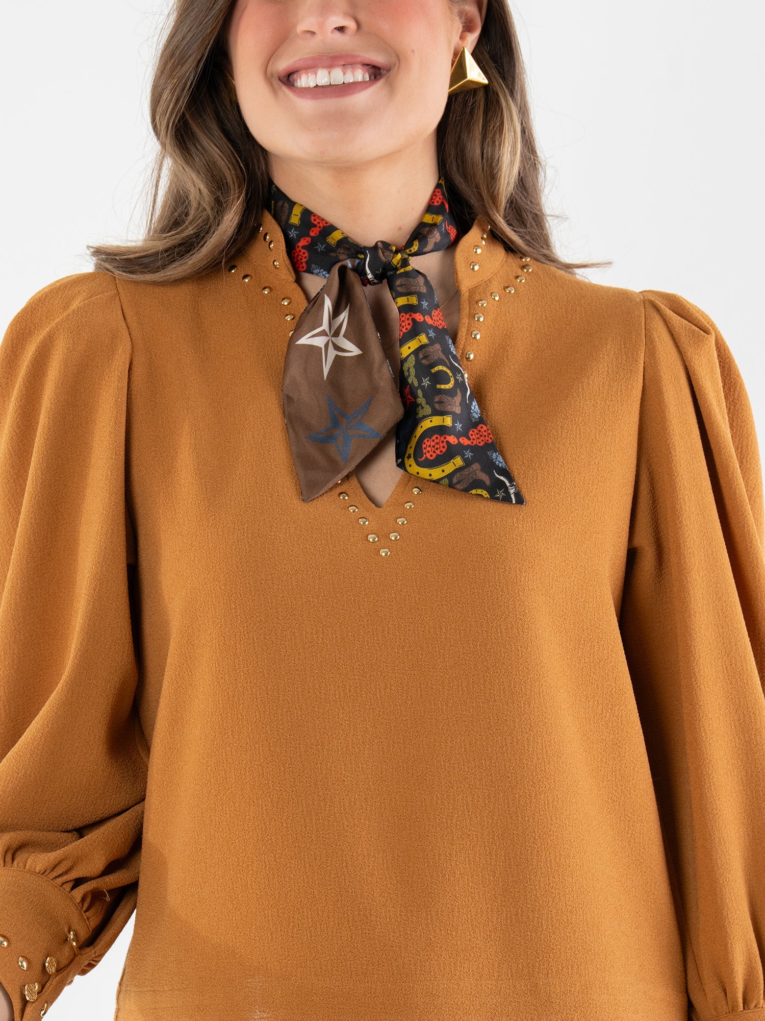 Emily McCarthy Hand-Stitched Scarfette - Lone Star