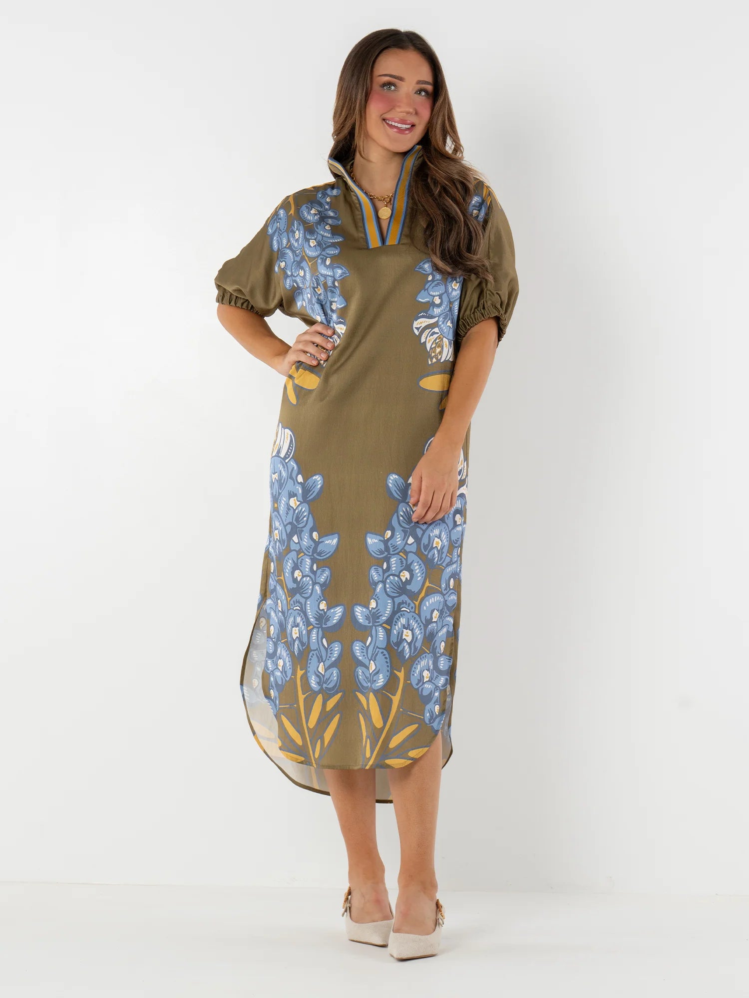 Emily McCarthy Poppy Caftan - Bluebonnet