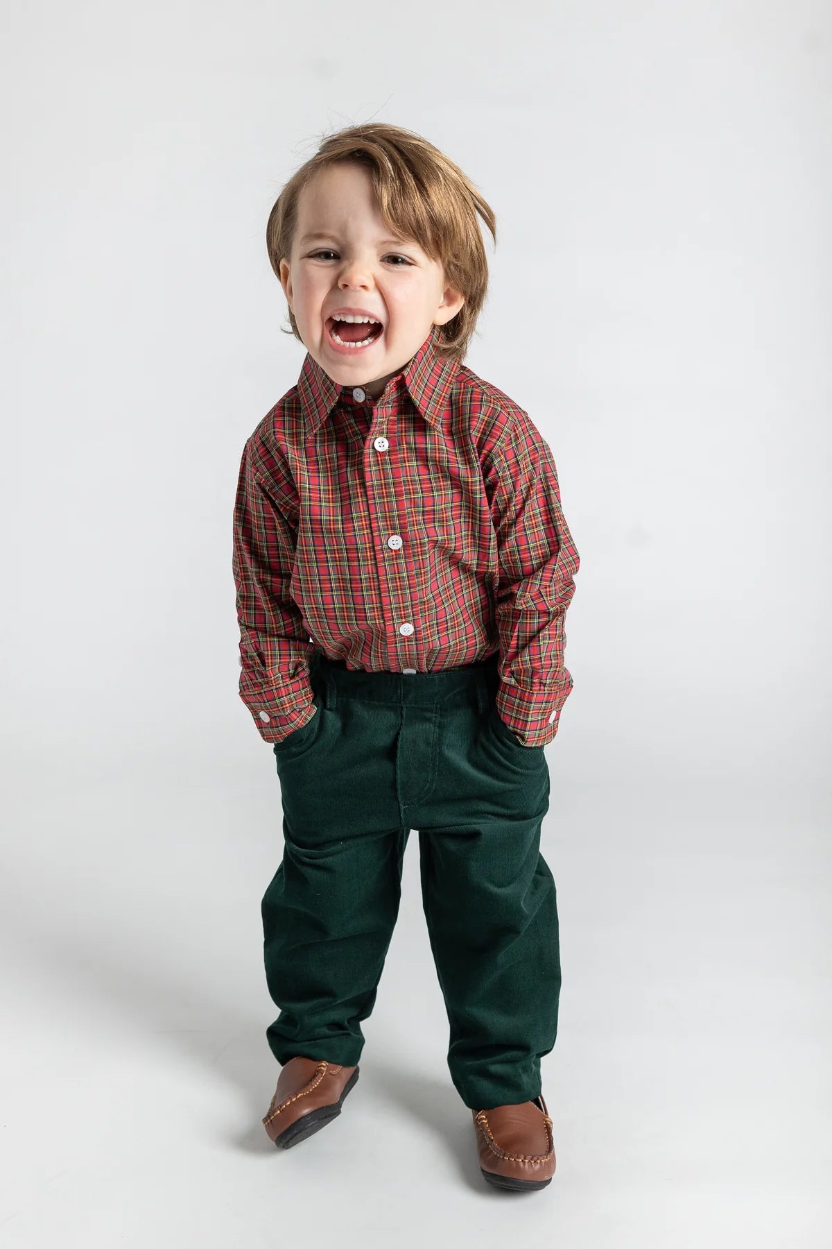 Florence Eiseman Green Corduroy Fake Fly Pants