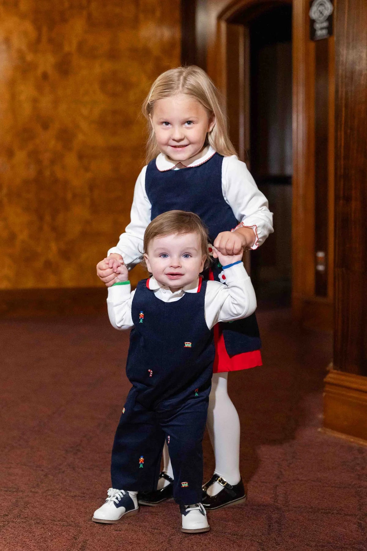 Florence Eiseman Corduroy Longall w/ All Over Embroidery