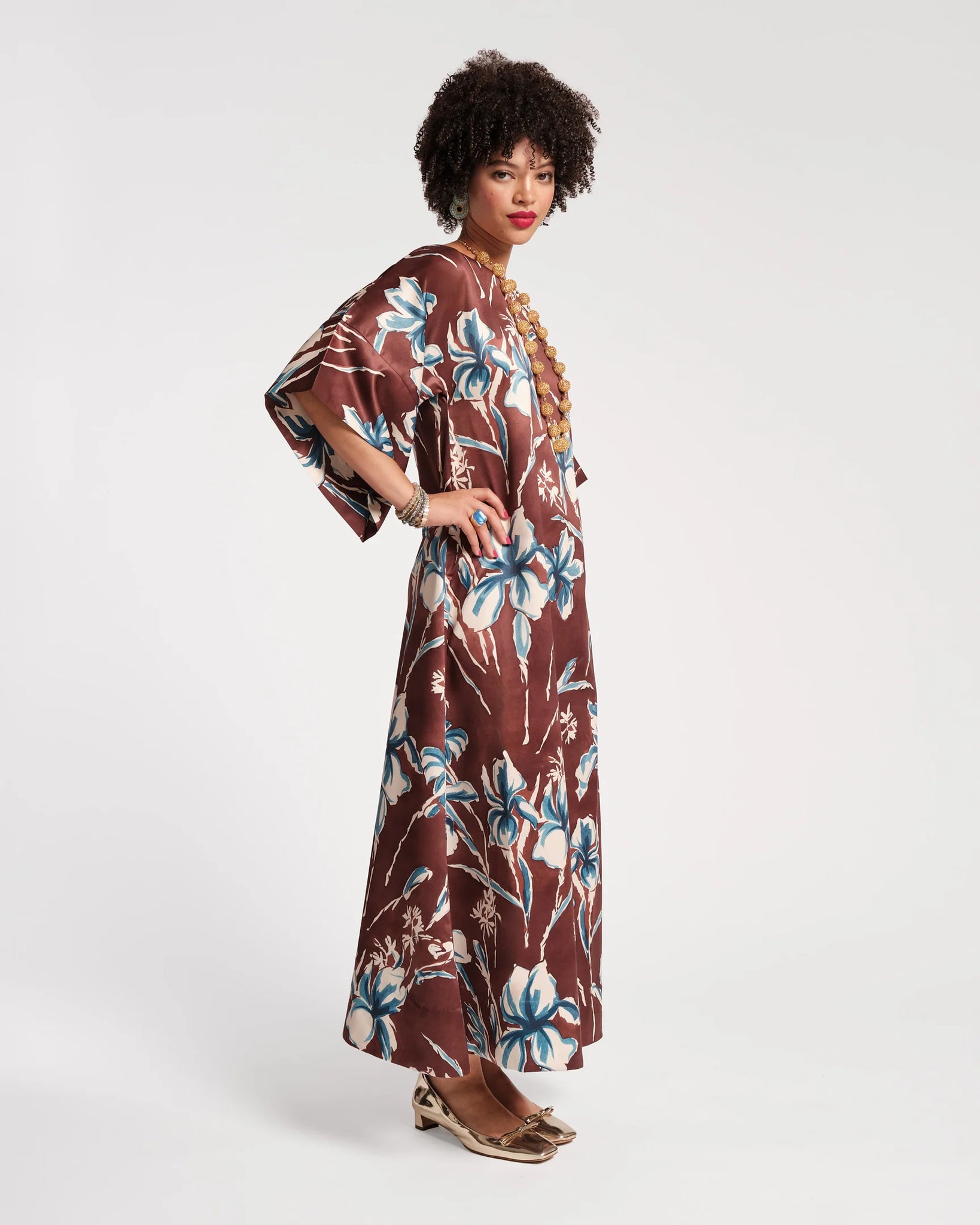 Frances Valentine Spinnaker Maxi Dress Lucky Devil Blue Iris - Brown