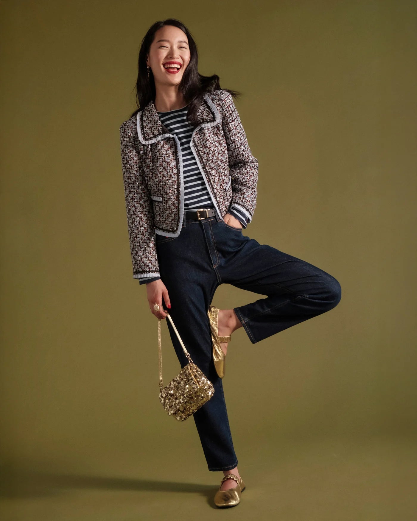 Frances Valentine Jessie Jacket - Deco Tweed Blue