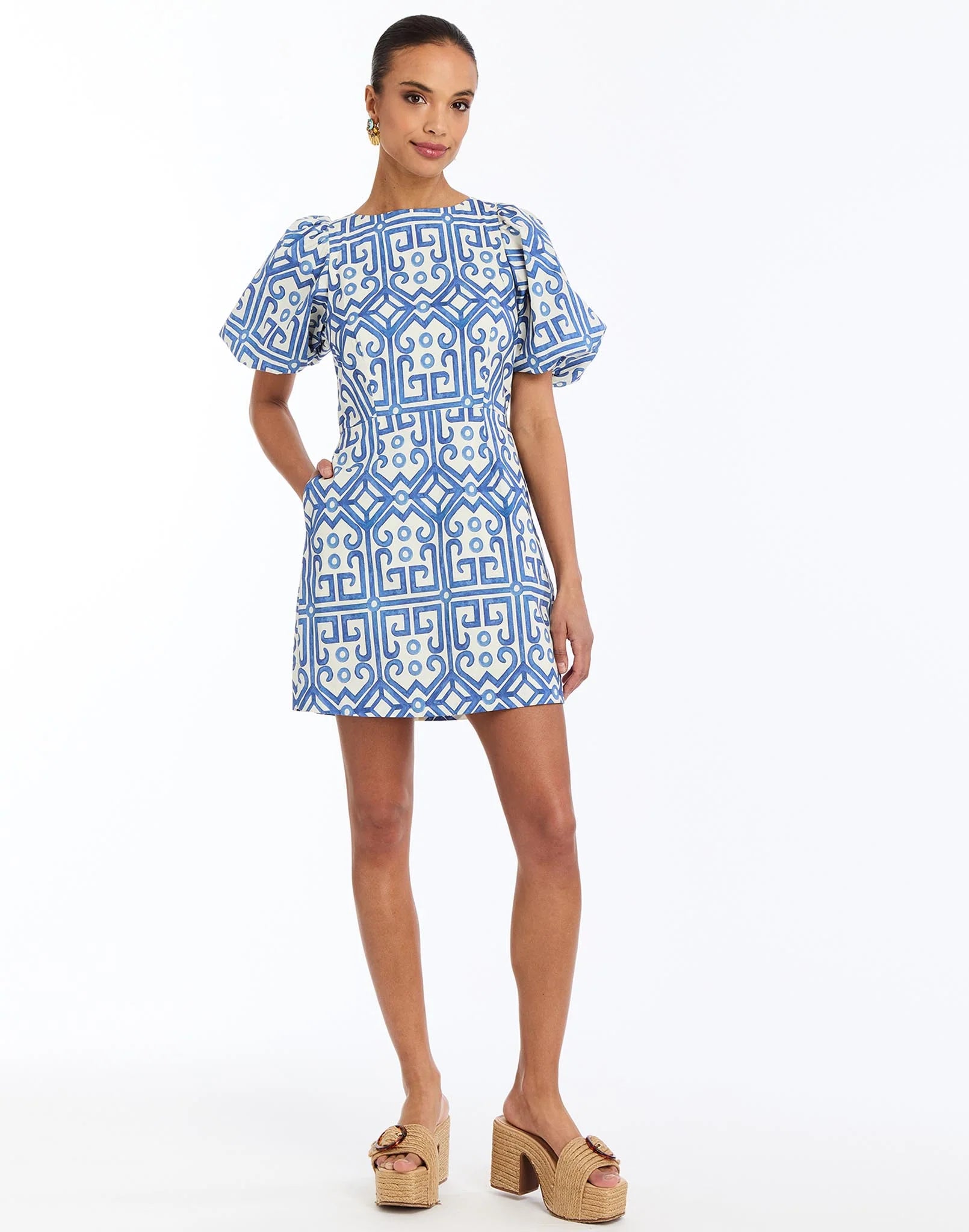 Mestiza Faye Mini Dress - Watercolor Blue