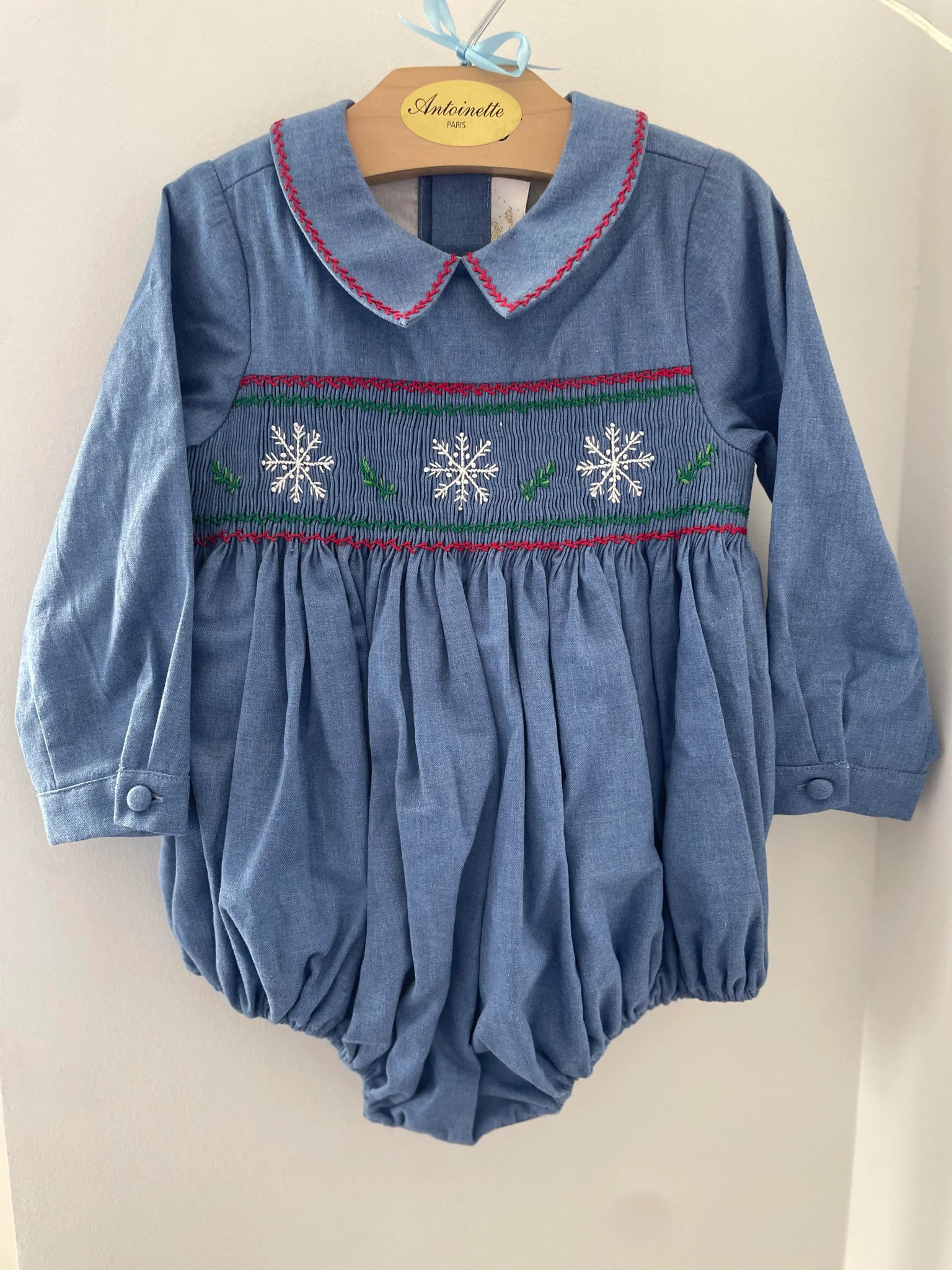 Antoinette Paris George Long Sleeve Baby Bubble - Blue