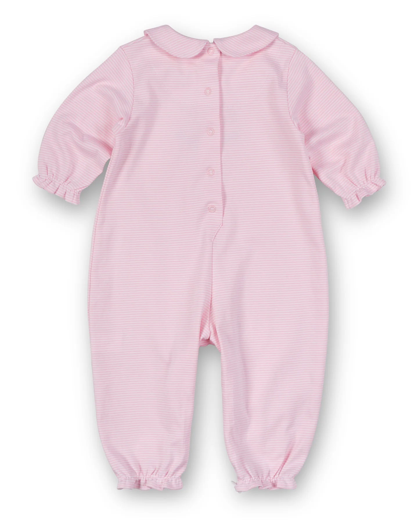 Florence Eiseman Stripe Knit Longall w/ Rocking Horse - Pink/White