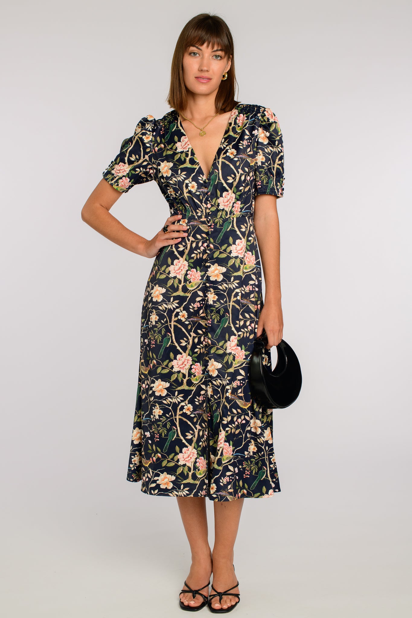 Elizabeth James The Label Reese Dress - Chinoiserie Black