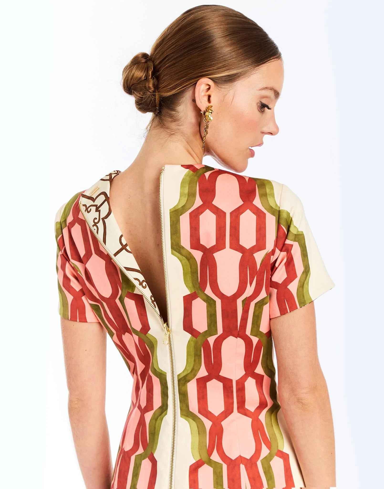 Mestiza Hampton Convertible Midi Dress - Deco Quatrefoil