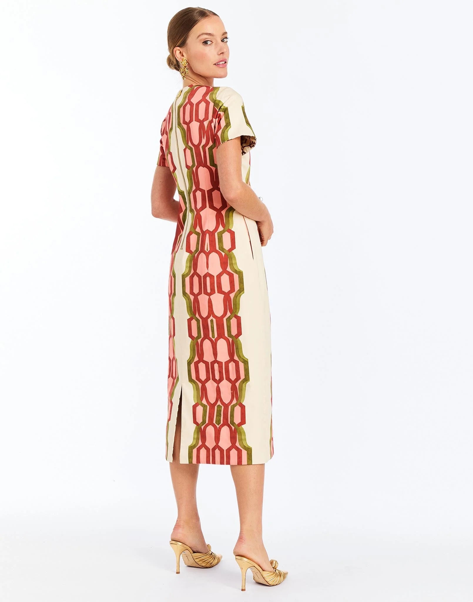 Mestiza Hampton Convertible Midi Dress - Deco Quatrefoil