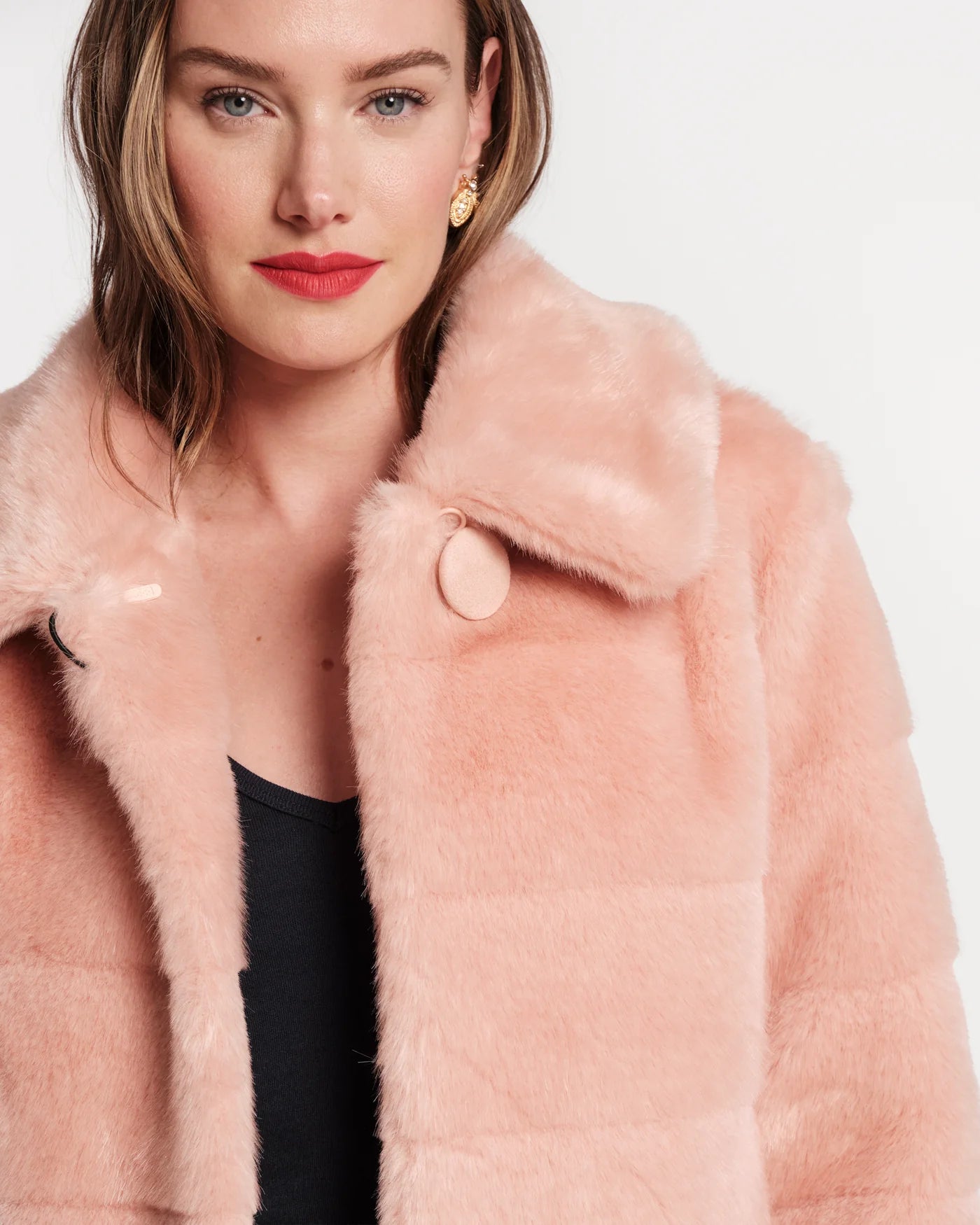 Frances Valentine Babe Jacket Faux Mink Fur - Pink