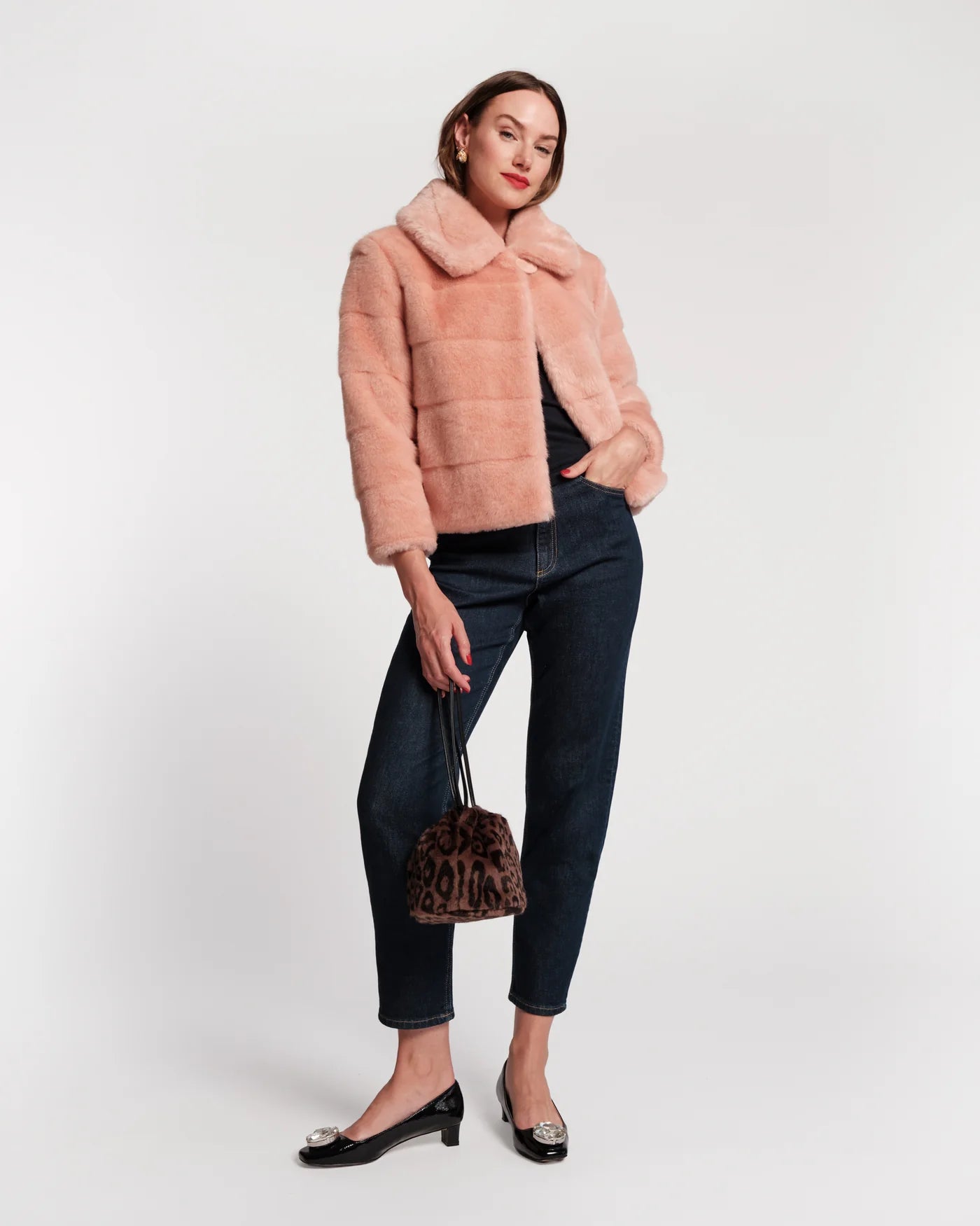 Frances Valentine Babe Jacket Faux Mink Fur - Pink