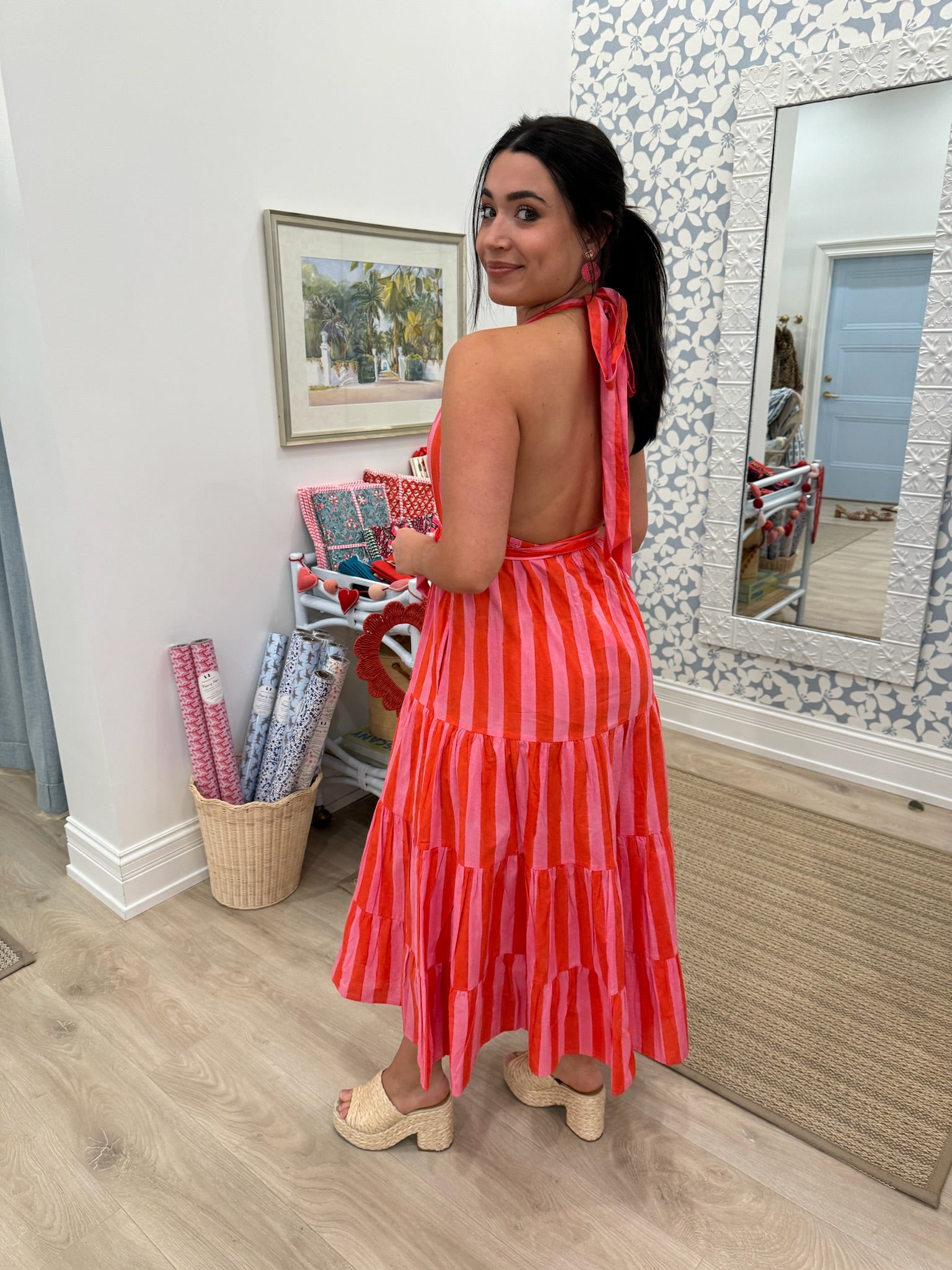 pink city prints dress sale FINAL SALE PINK CITY PRINTS Classic Rah Rah Ice Lolly Stripe