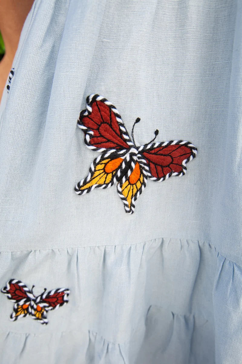 Anna Cate Sloan Dress - Blue Butterfly Batik Chicago Anna Cate Sloan Dress - Blue Butterfly Batik Chicago