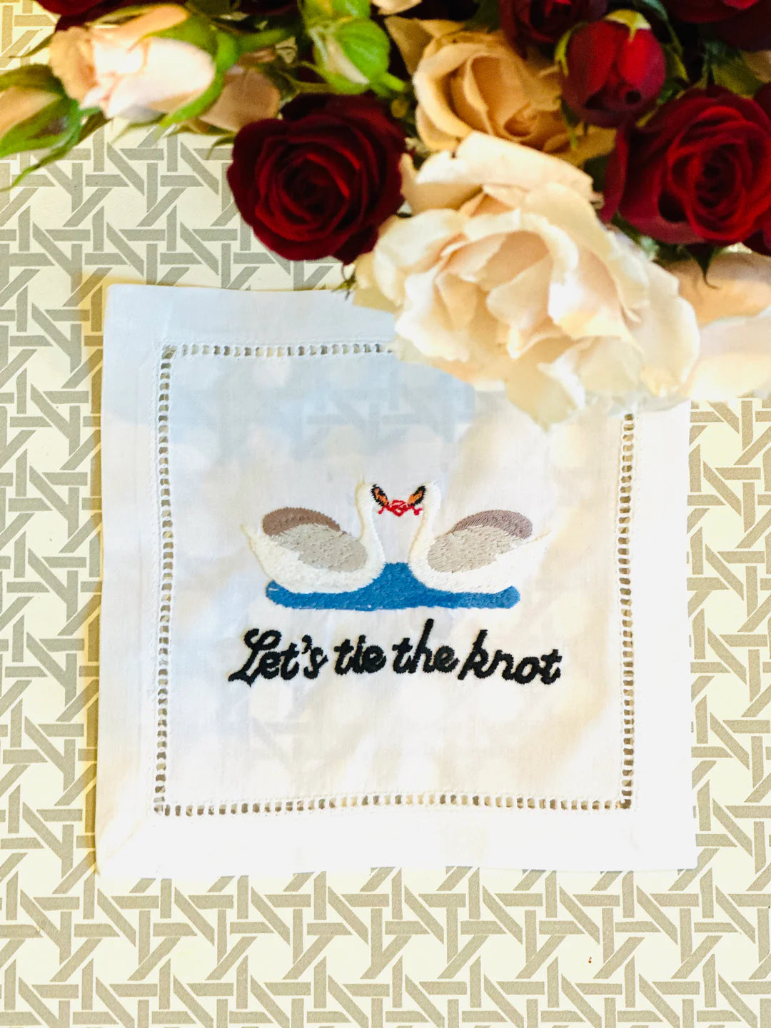 August Morgan Let's Tie the Knot Cocktail Napkin