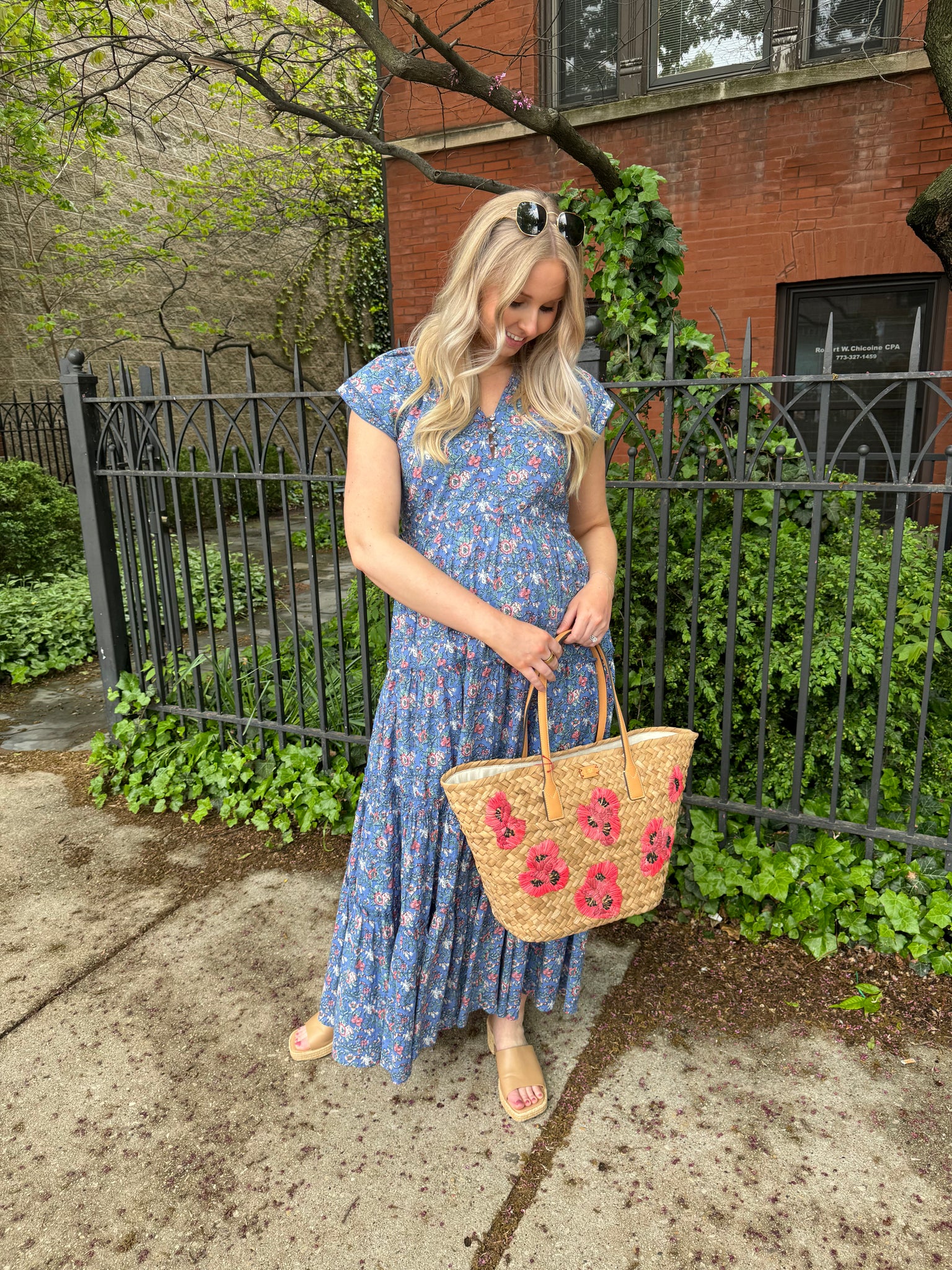 Anna Cate Aimee Maxi - Indigo Floral