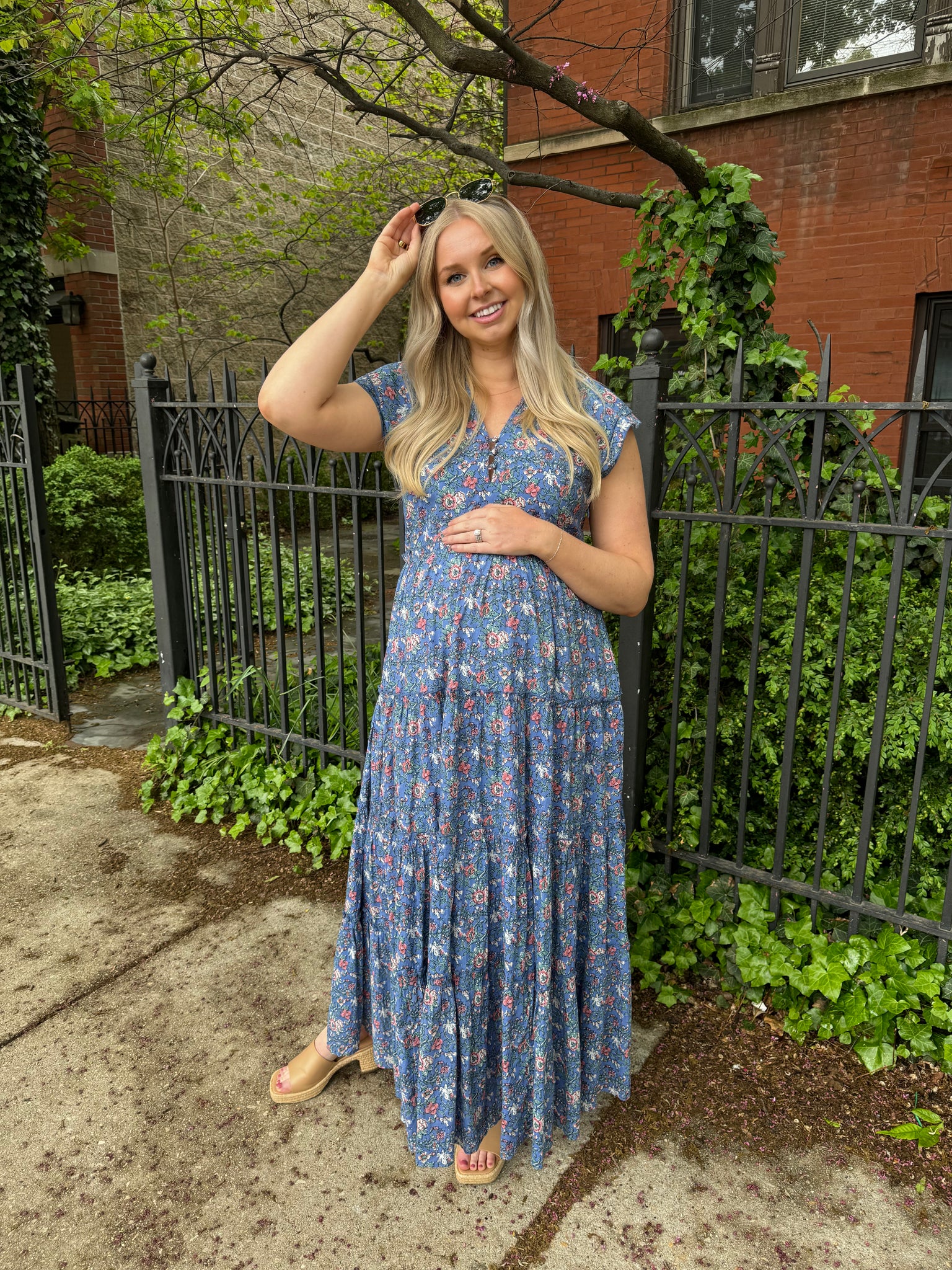 Anna Cate Aimee Maxi - Indigo Floral