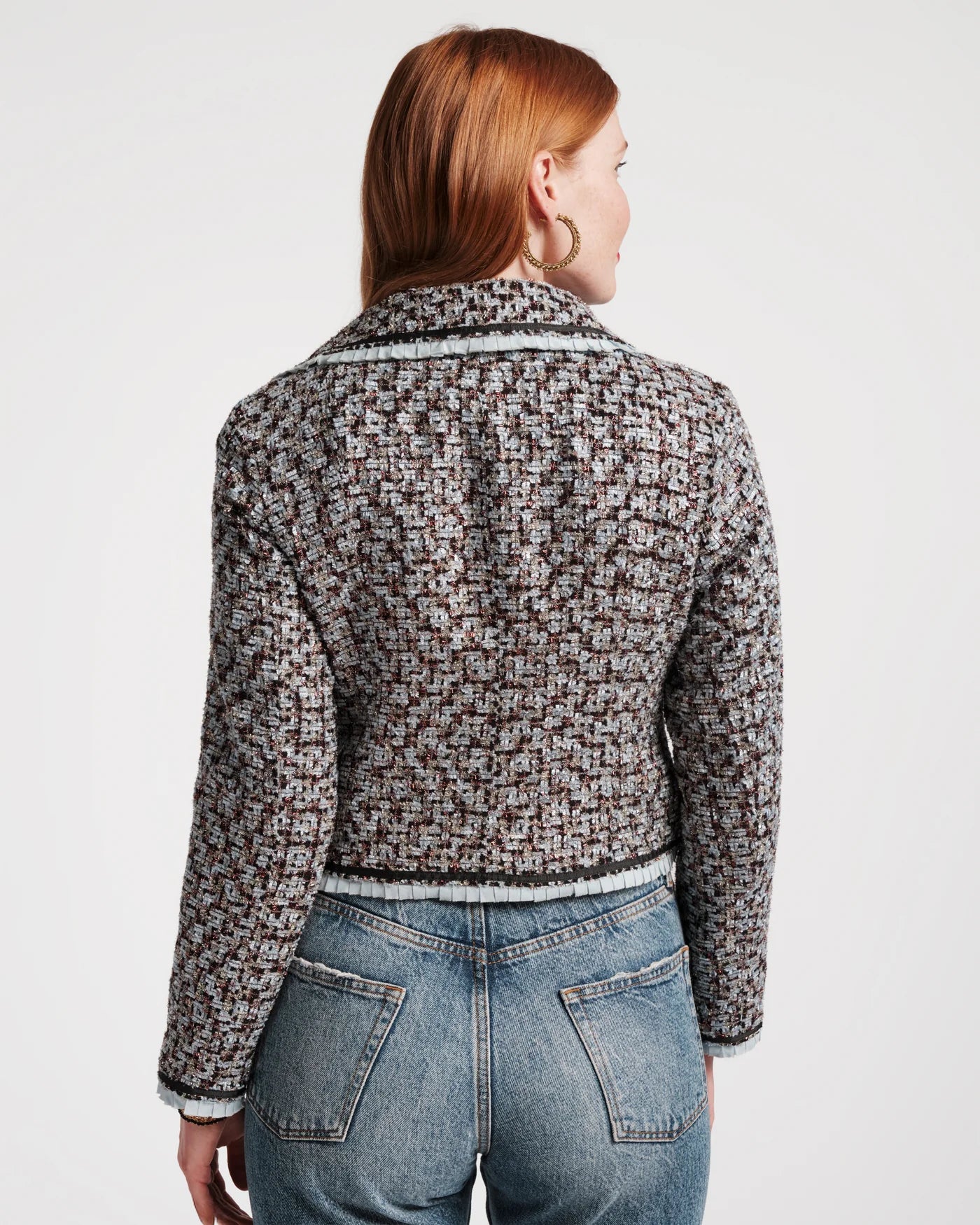 Frances Valentine Jessie Jacket - Deco Tweed Blue