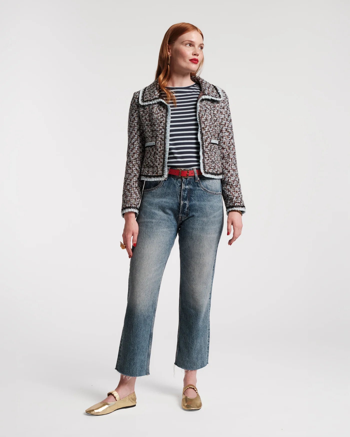 Frances Valentine Jessie Jacket - Deco Tweed Blue
