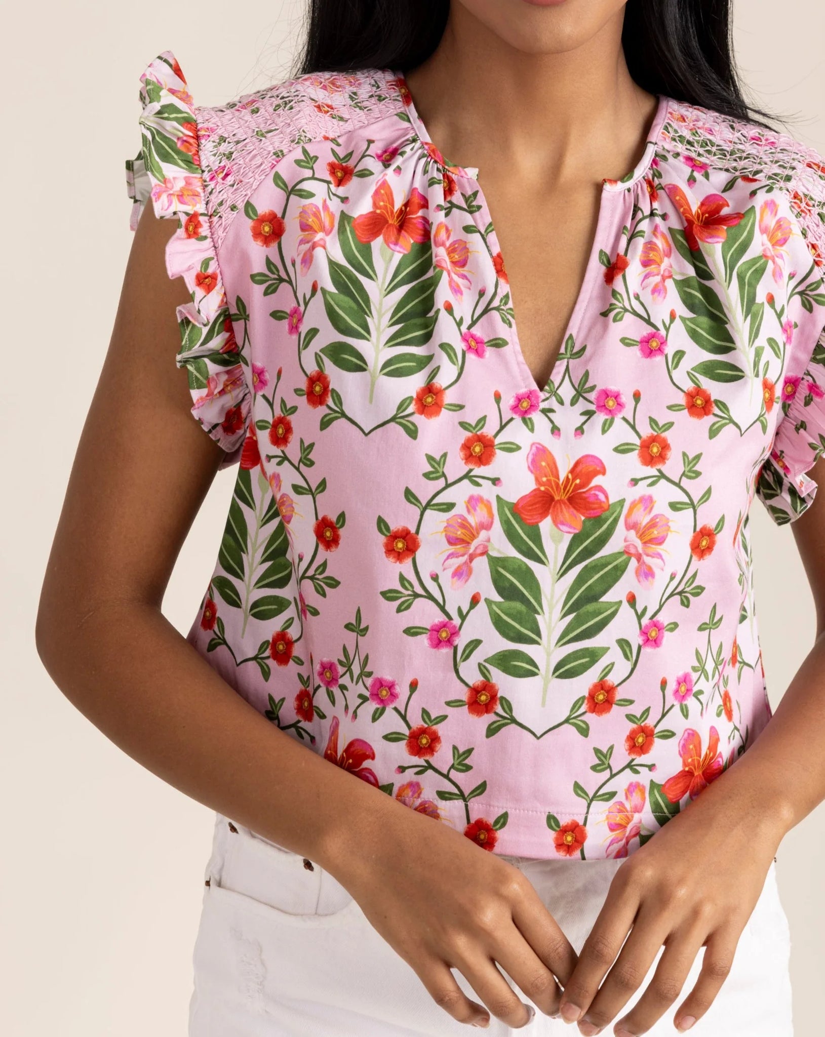 Alden Adair Gigi Top - Pink Bouquet