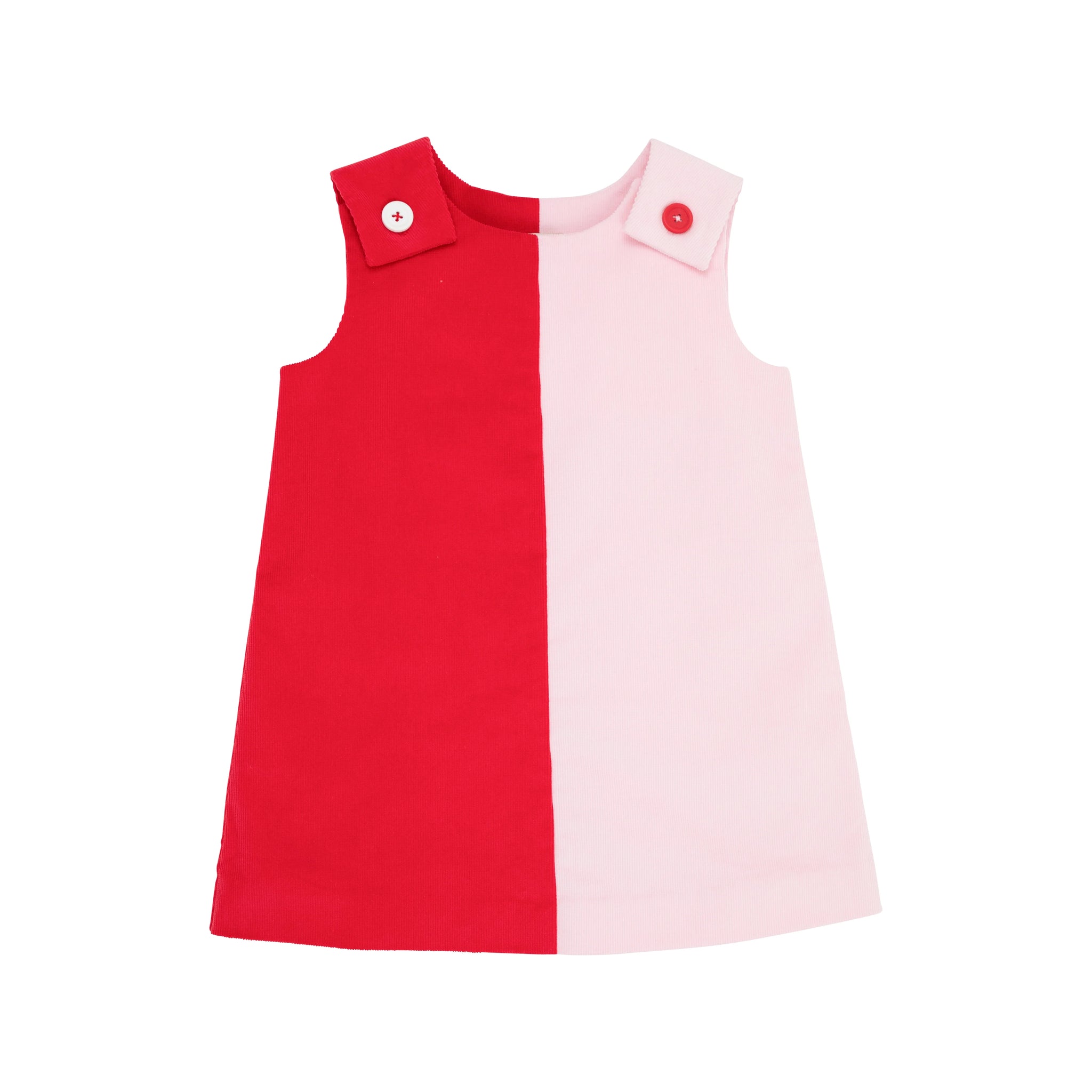 The Beaufort Bonnet Company - Katie Anne Colorblock Jumper - Corduroy Richmond Red & Palm Beach Pink