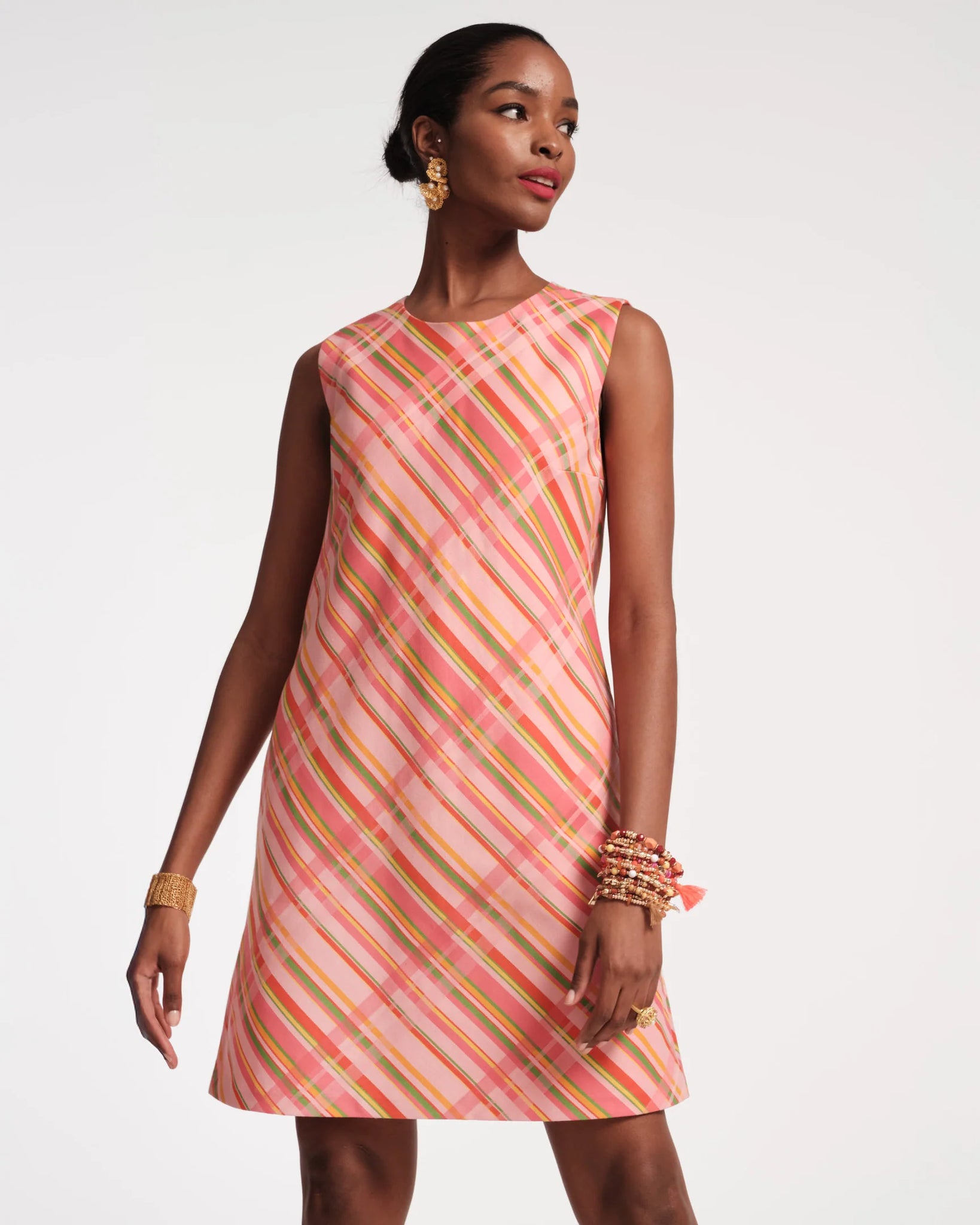Frances Valentine Lilly Shift Dress - Candy Ribbon Plaid Batik Chicago Frances Valentine Lilly Shift Dress - Candy Ribbon Plaid Batik Chicago