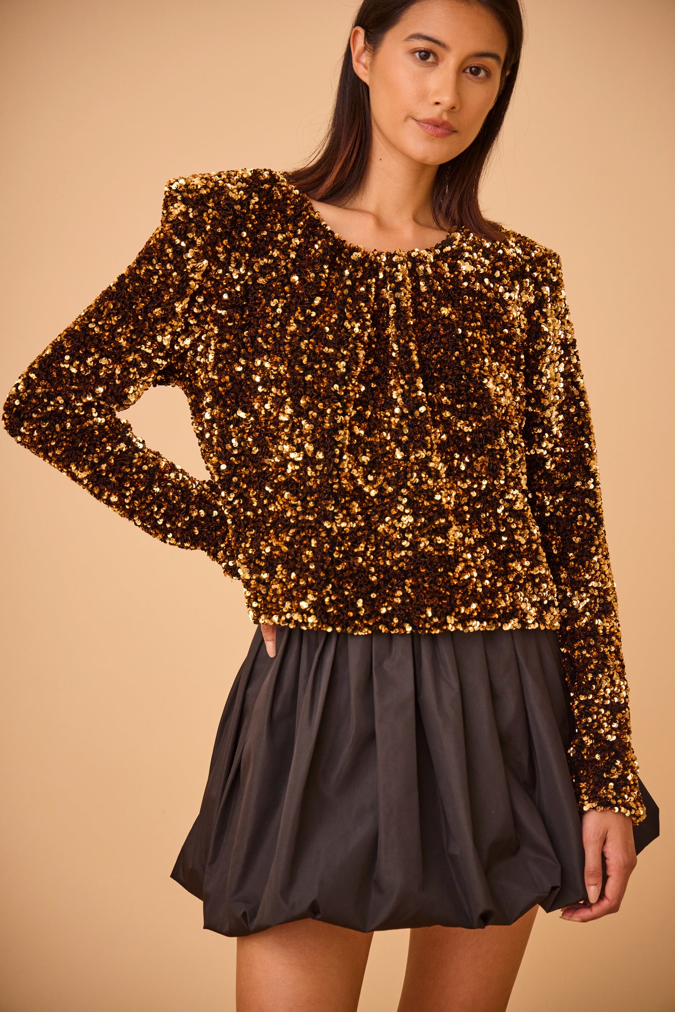 Hunter Bell Libby Top - Gold Sequin