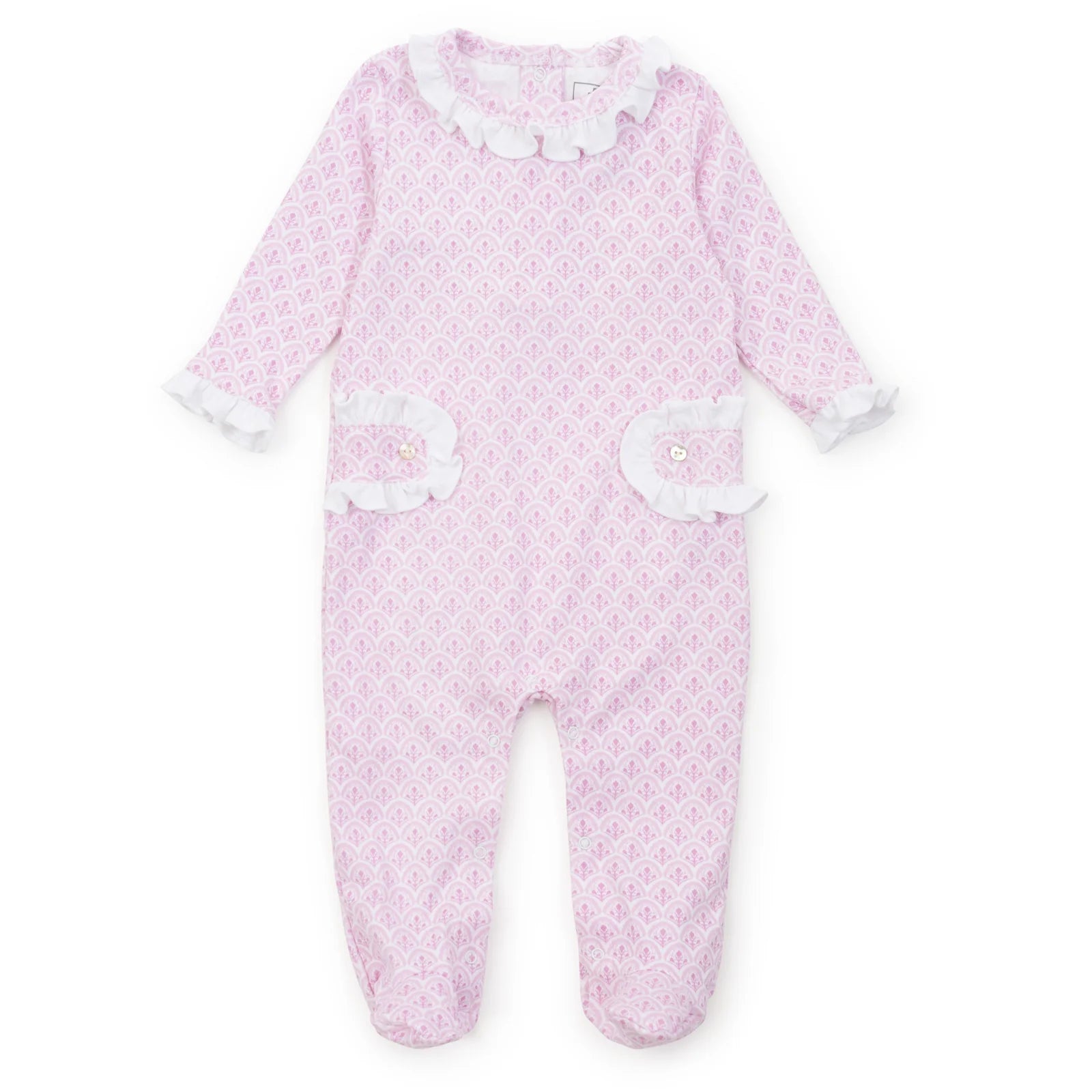 Lila + Hayes Lucy Romper - Scalloped in Pink