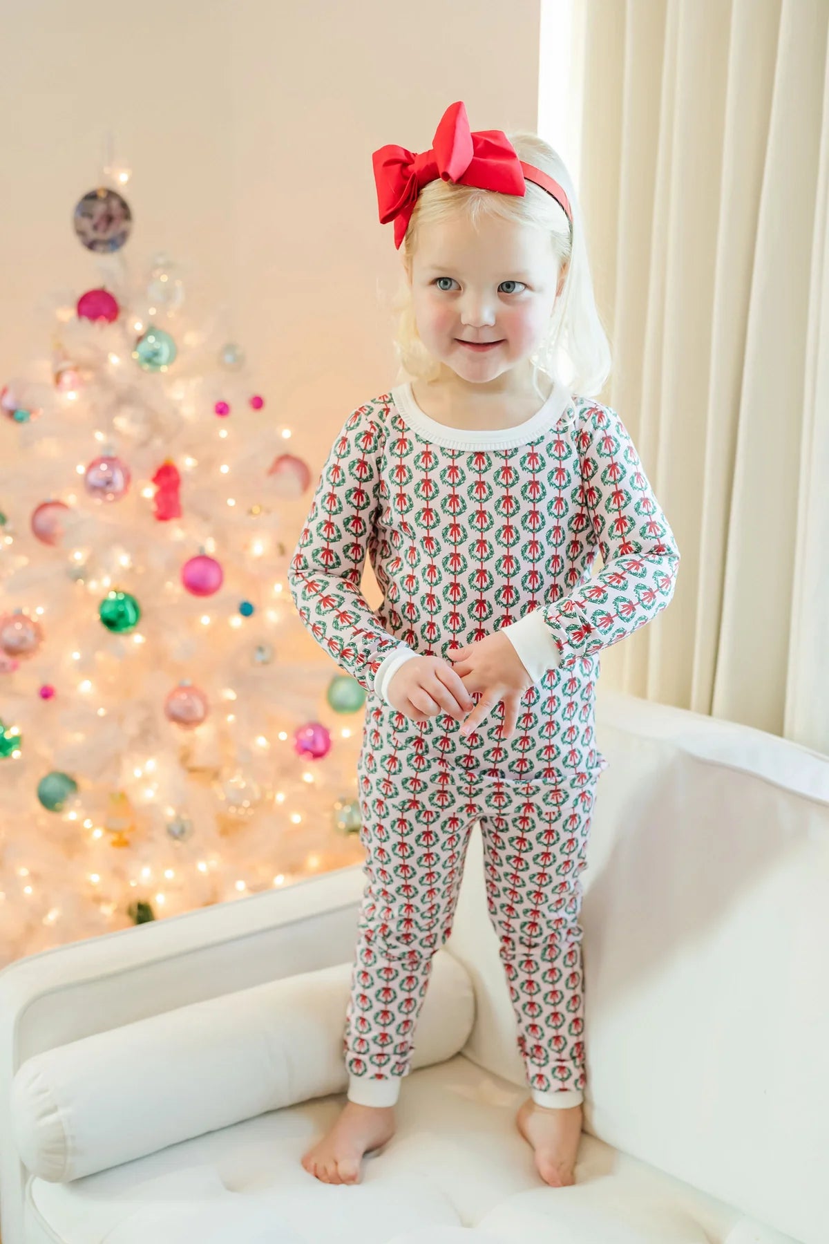 Lila + Hayes Ava Pajama Set - Pink Wreaths