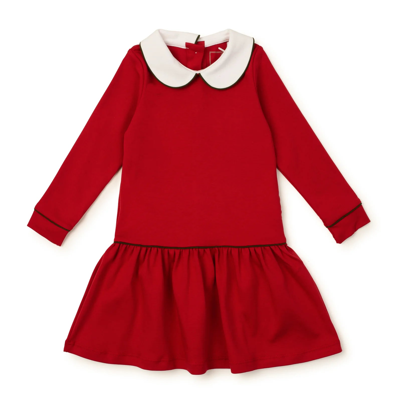 Lila + Hayes Lillian Dress - Red with Green Piping