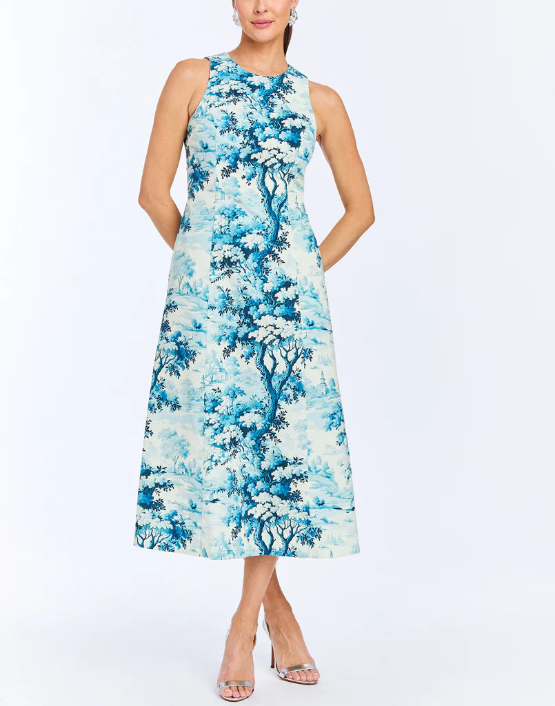 Mestiza Louisa Midi Dress - Blue/Ivory French Toile