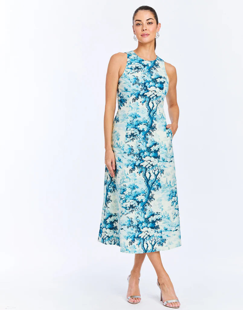 Mestiza Louisa Midi Dress - Blue/Ivory French Toile