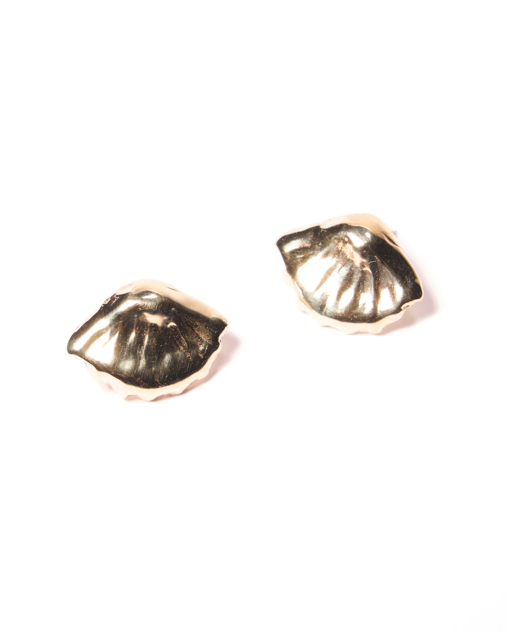 Odette New York Mini Concha Earrings - Brass