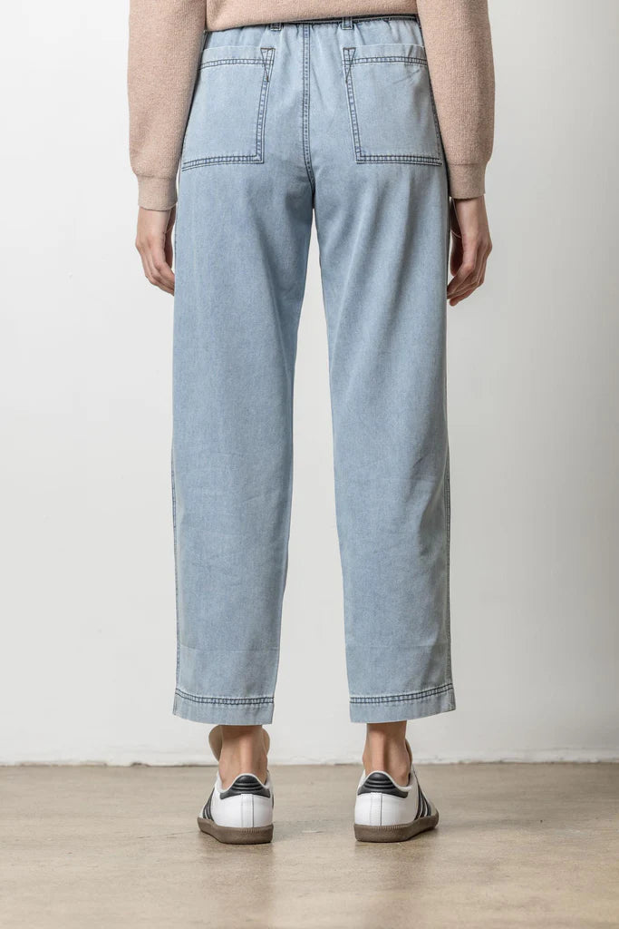 Lilla P Denim Belted Pant - Light Wash