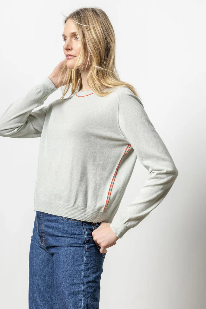 Lilla P Oversized Saddle Sleeve Sweater - Moonstone